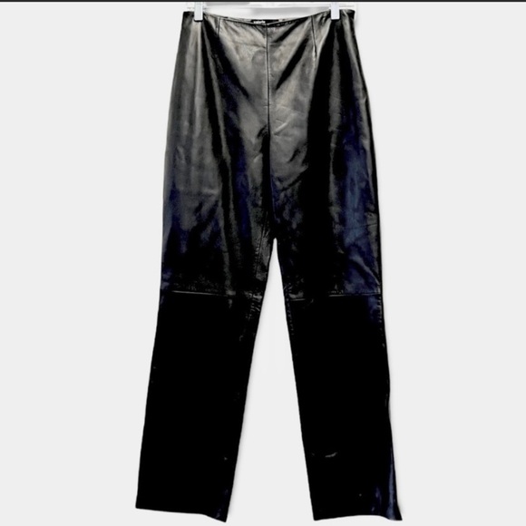 Valerie by Valerie Stevens Black Leather Pants Buttery Soft Size Zipper 8 - Picture 3 of 8